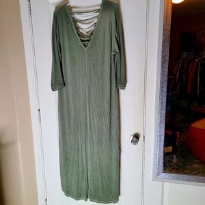 Light green knit maxi dress one size very comfortable